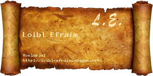Loibl Efraim névjegykártya
